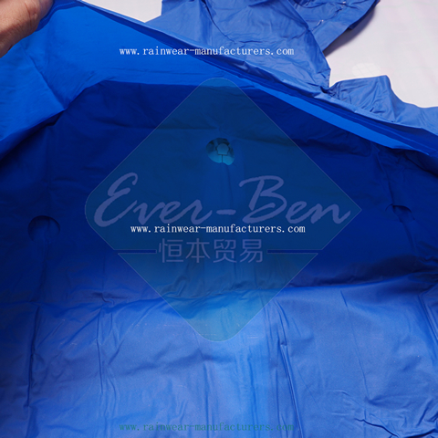 China blue PVC plastic macs adults vent holes